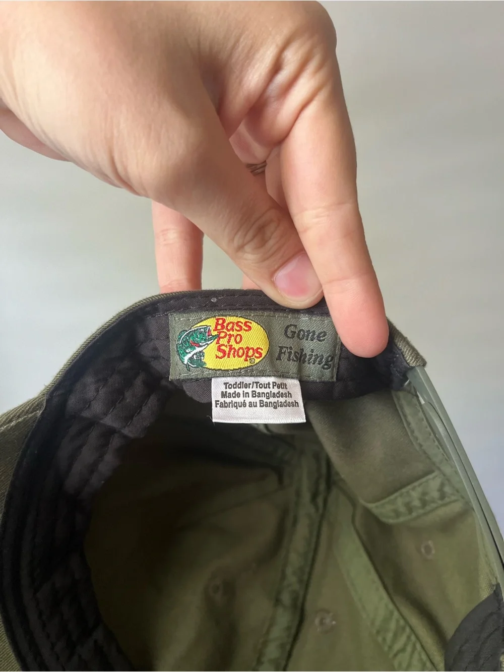 Toddler Bass Pro Shops Olive Green Logo Baseball Cap Adjustable